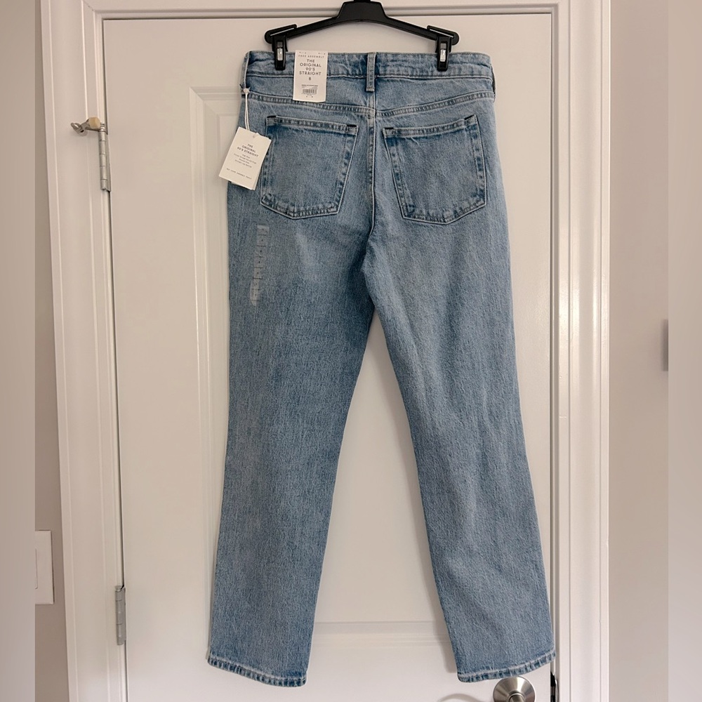 NWT! Free Assembly Women's Original 90's Straight Leg Blue Denim Jeans Size 8 - Picture 7 of 13